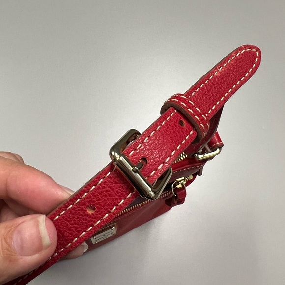 Dooney & Bourke Red Pebble Leather Letter Carrier Bag - Picture 14 of 16